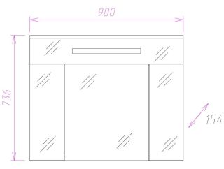 Шкаф-зеркало с подсветкой Onika Сигма 209014 90см белый